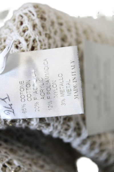 Anne Claire Womens Short Sleeves Wrap Sweater Beige Gold Cotton Size EUR 42