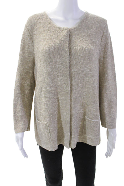 Anne Claire Womens Button Down Cardigan Sweater Beige Cotton Size EUR 42
