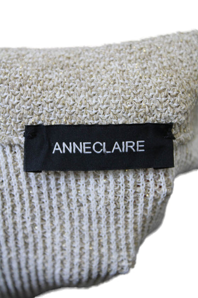 Anne Claire Womens Button Down Cardigan Sweater Beige Cotton Size EUR 42