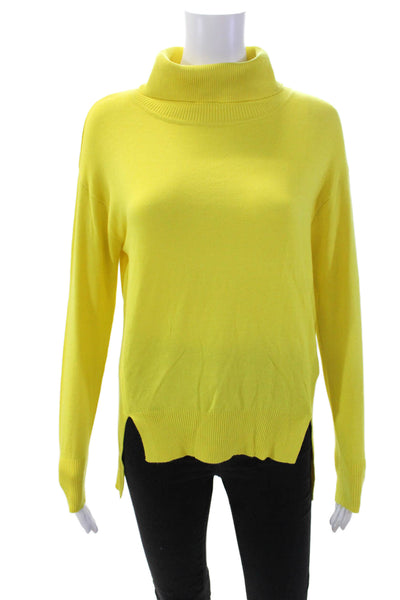 Markup Woman Womens Long Sleeves Turtleneck Sweater Bright Yellow Size Small