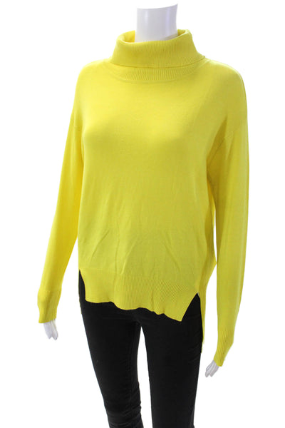 Markup Woman Womens Long Sleeves Turtleneck Sweater Bright Yellow Size Small