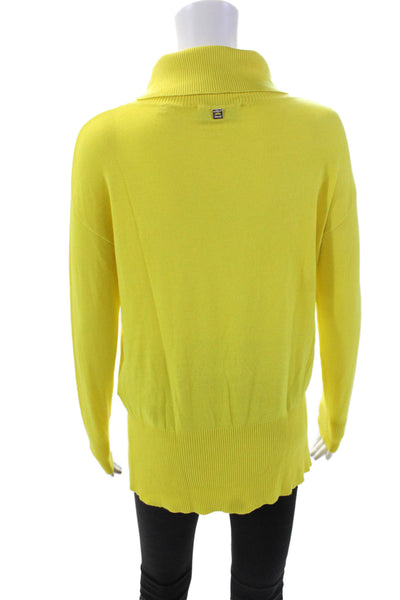 Markup Woman Womens Long Sleeves Turtleneck Sweater Bright Yellow Size Small