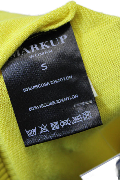 Markup Woman Womens Long Sleeves Turtleneck Sweater Bright Yellow Size Small