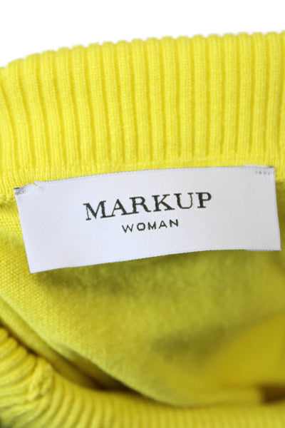 Markup Woman Womens Long Sleeves Turtleneck Sweater Bright Yellow Size Small
