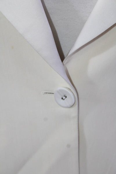 Patrizia Pepe Womens Single Button Wide Lapel Blazer White Wool Size EUR 44