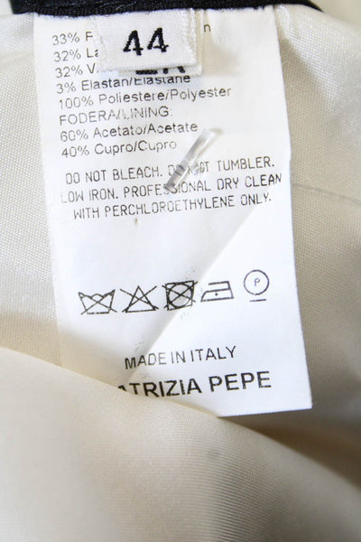 Patrizia Pepe Womens Single Button Wide Lapel Blazer White Wool Size EUR 44