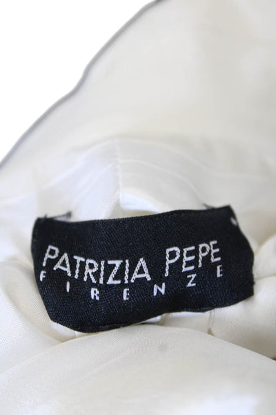 Patrizia Pepe Womens Single Button Wide Lapel Blazer White Wool Size EUR 44