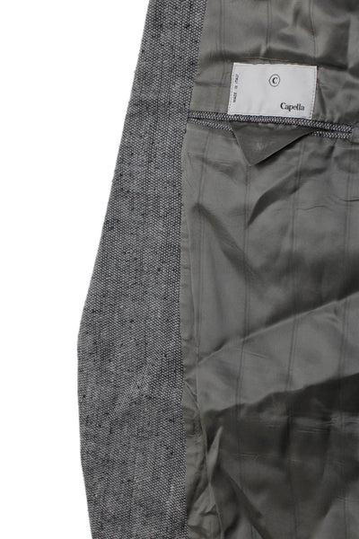 Capella Mens Silk Two-Button Collared Long Sleeve Blazer Gray Size 46