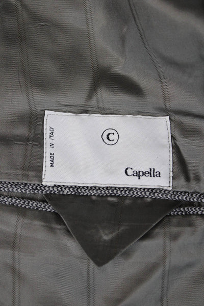 Capella Mens Silk Two-Button Collared Long Sleeve Blazer Gray Size 46