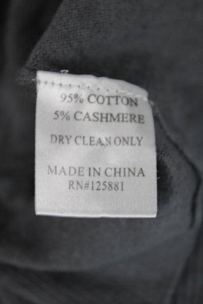 Brochu Walker Womens Cotton Knit Round Neck Pullover Sweater Top Gray Size M