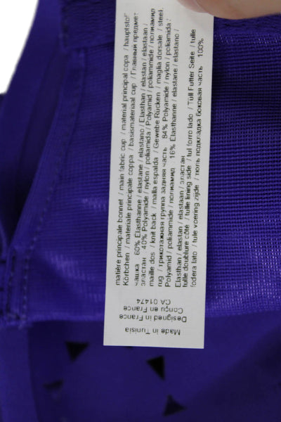 Chantelle Womens Cut Out Adjustable Two Piece Bathing Suit Purple Size 32 S