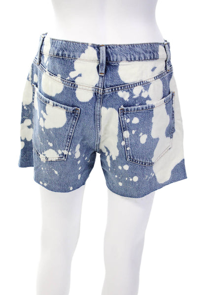 Frame Womens Ultra Baggy Baltic Splash Wash Jean Shorts Blue White Size 25