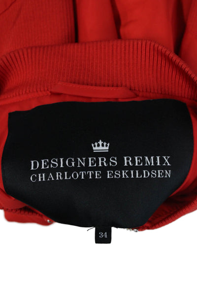 Designers Remix Charlotte Eskilden Womens Collin Bomber Jacket Red Size EUR 34