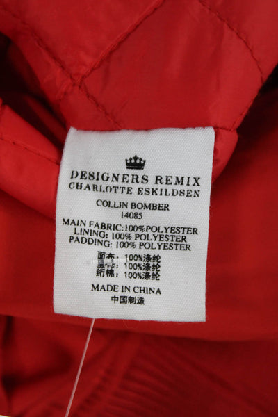 Designers Remix Charlotte Eskilden Womens Collin Bomber Jacket Red Size EUR 34