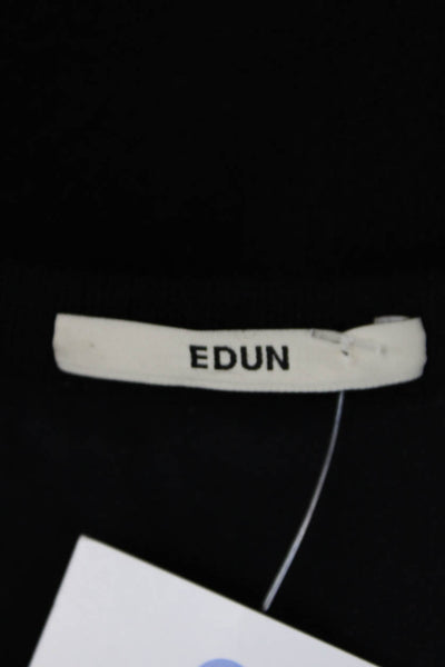 Edun Womens Knit Fringe Trim Mini Skirt Black Size Small