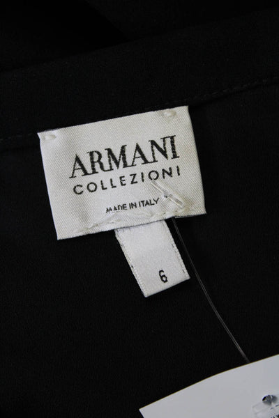 Armani Collezioni Womens Back Zip Knee Length Pencil Skirt Black Wool Size 6