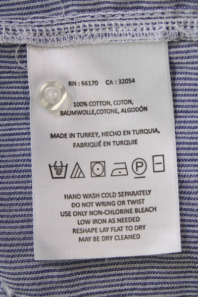 Maeve Anthropologie Womens Cotton Long Sleeve Pullover Blouse Top Blue Size M