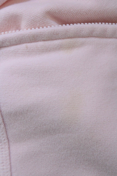 Eileen Fisher Womens Cotton Round Neck Long Sleeve Full Zip Jacket Pink Size M