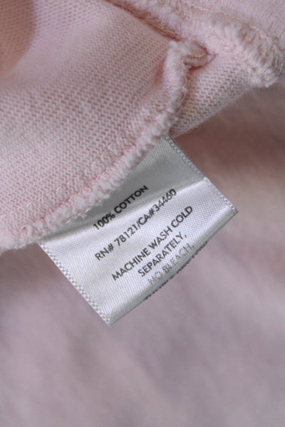 Eileen Fisher Womens Cotton Round Neck Long Sleeve Full Zip Jacket Pink Size M