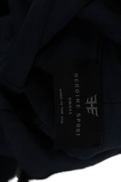 Heroine Sport Womens Long Sleeve Half Button Hooded Sweater Navy Size Small