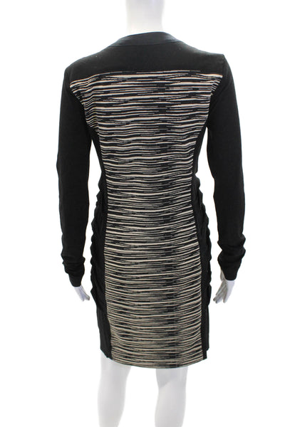 Nicole Miller Womens Zippered Detail Pleated Side Mini Dress Black Size S