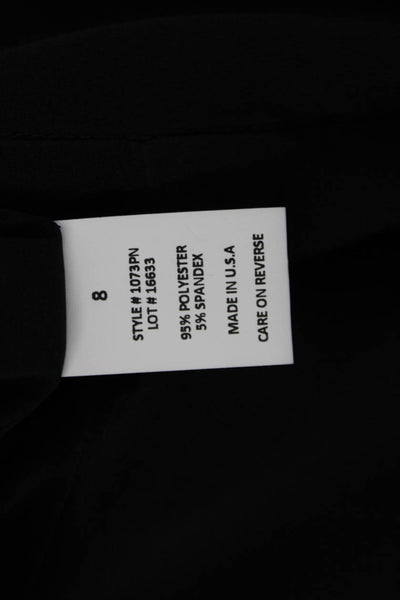 Donna Degnan Womens Zippered Neckline Detail Short Sleeve Blouse Black Size 8