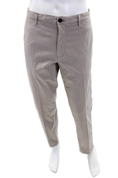 Theory Mens Cotton Four Pocket Casual Straight Legged Pants Solid Beige Size 36