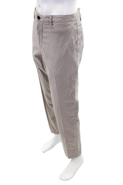Theory Mens Cotton Four Pocket Casual Straight Legged Pants Solid Beige Size 36