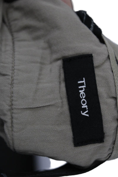 Theory Mens Cotton Four Pocket Casual Straight Legged Pants Solid Beige Size 36