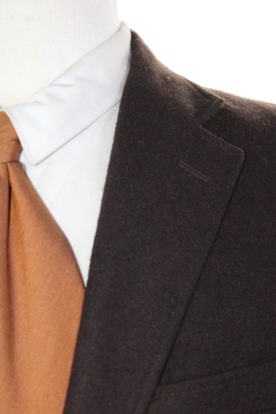 FB Class Mens Wool Two Button Long Sleeve Lined Jacket Dark Brown Size 36