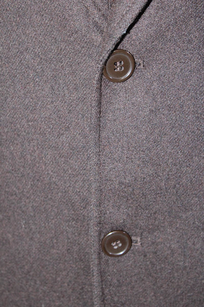FB Class Mens Wool Two Button Long Sleeve Lined Jacket Dark Brown Size 36