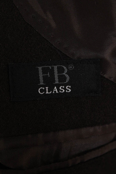 FB Class Mens Wool Two Button Long Sleeve Lined Jacket Dark Brown Size 36