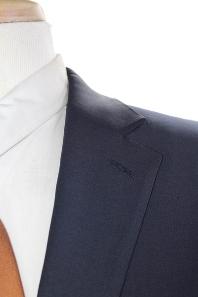 Calvin Klein Mens Wool Two Button Long Sleeve Lined Blazer Navy Blue Size 40S