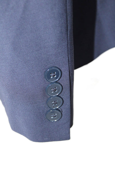 Calvin Klein Mens Wool Two Button Long Sleeve Lined Blazer Navy Blue Size 40S