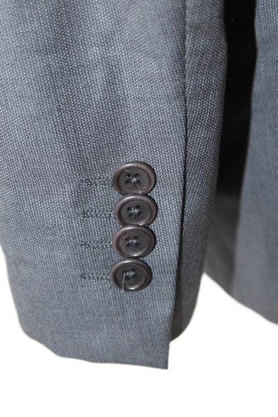 Black Saks Fifth Avenue Mens Wool Two Button Closure Suit Jacket Gray Size 42