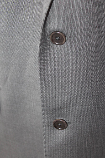 Black Saks Fifth Avenue Mens Wool Two Button Closure Suit Jacket Gray Size 42
