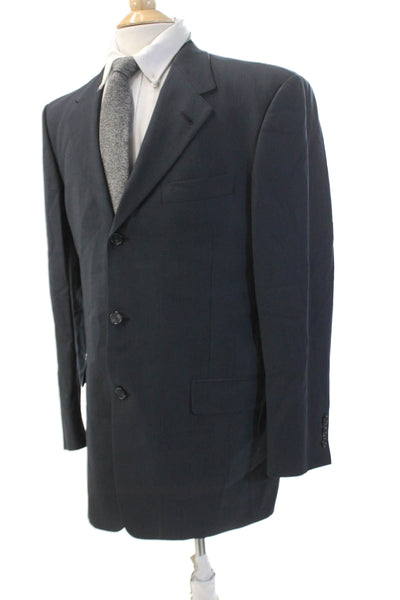 Hart Schaffner Marx Mens Long Sleeve Collared Button Suit Blazer Navy Size EUR 3