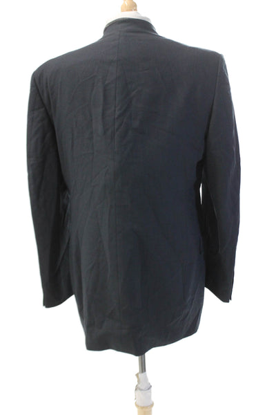 Hart Schaffner Marx Mens Long Sleeve Collared Button Suit Blazer Navy Size EUR 3