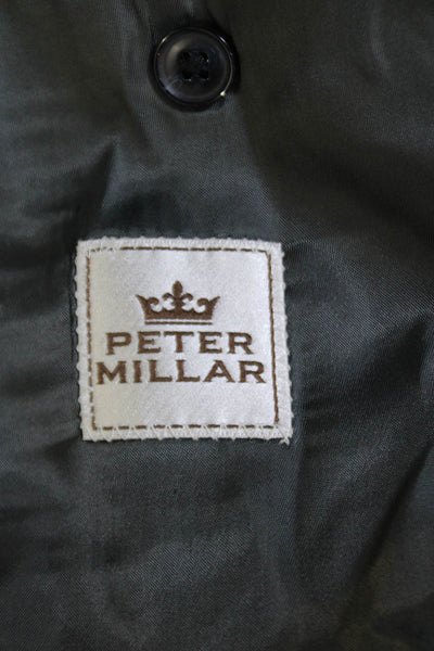 Peter Millar Mens Wool Textured Lined Stripe Button Suit Blazer Gray Size EUR 40