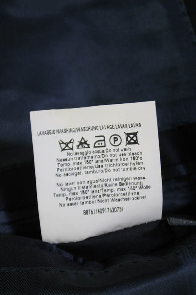 Zanella Mens Textured Lined Button Collared Suit Blazer Black Size EUR 40