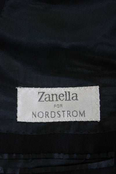 Zanella Mens Textured Lined Button Collared Suit Blazer Black Size EUR 40
