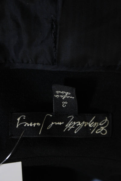 Elizabeth and James Womens One Button Ruched Sleeve Lined Blazer Black Size 2