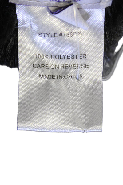 Muche Et Muchette Womens Textured Sleeveless Open Front Vest Black OS