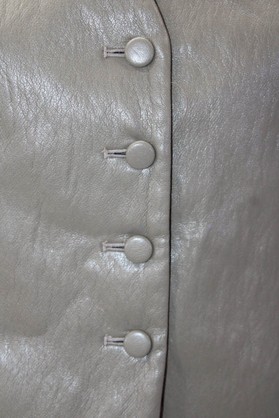 Drew Womens Textured Sleeveless Button Lined Vest Sleek Top Nude Size M