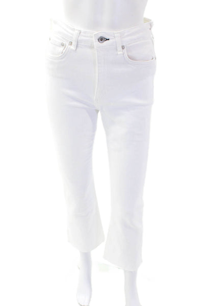 Rag & Bone Women's Midrise Five Pocket Bootcut Denim Pants White Size 27