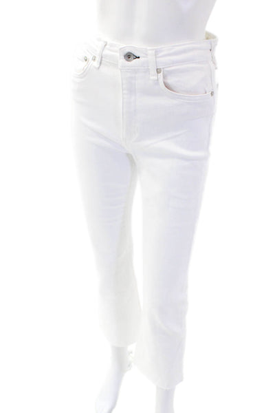 Rag & Bone Women's Midrise Five Pocket Bootcut Denim Pants White Size 27