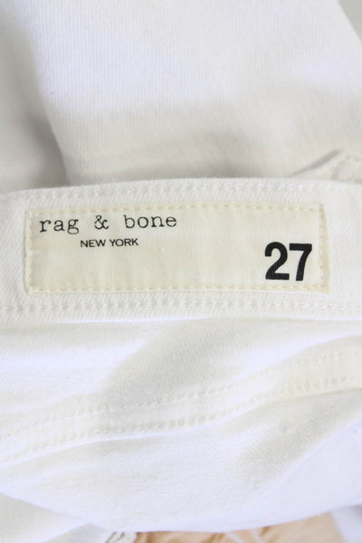 Rag & Bone Women's Midrise Five Pocket Bootcut Denim Pants White Size 27