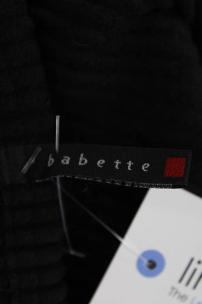 Babette Womens Ribbed Knit Infinity Scarf Solid Black Size 60"X17"