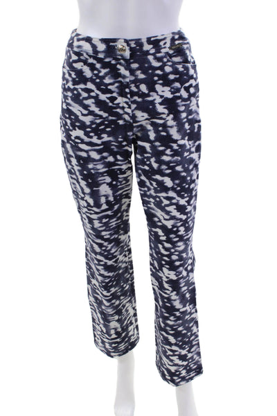 Escada Women's Button Closure Flat Front Straight Leg Tie Dye Pants Size 36