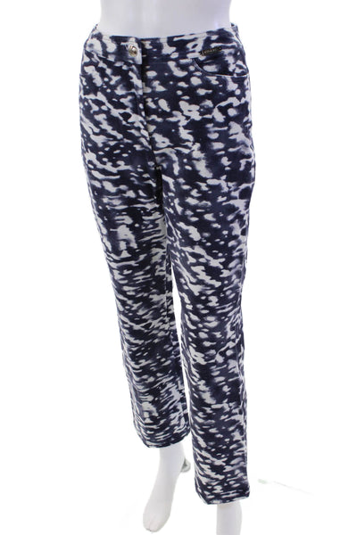 Escada Women's Button Closure Flat Front Straight Leg Tie Dye Pants Size 36